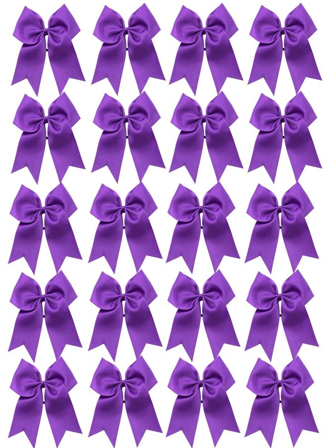 Hipcheer 20pcs 8" Large Cheer Bows for Girls, Hand-made Grosgrain Ribbon Hair Accessories for Teen Girls Softball Cheerleader Sports (Purple) - Image 1